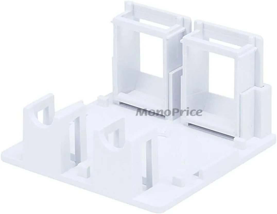 Monoprice Keystone Jack Surface Mount Box - UL Listed, 2-Port, Jacks Not Included, TAA, No Logo, White