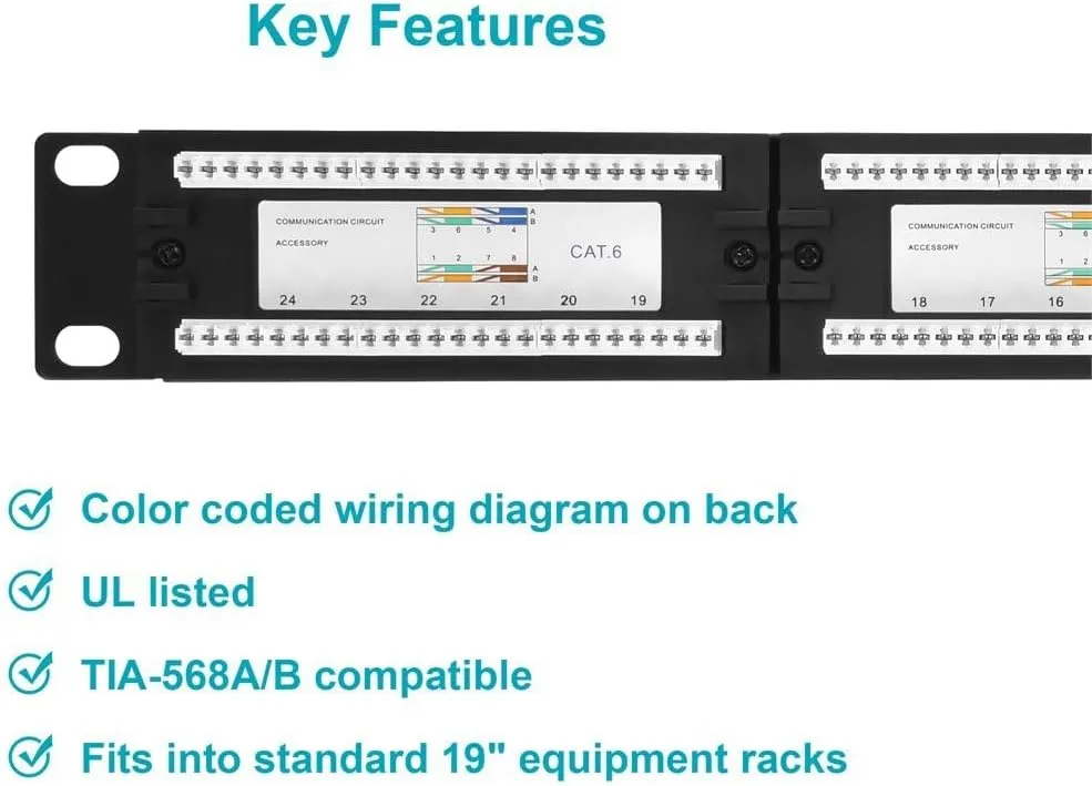 Monoprice Cat6 110-Type Patch Panel (568A/B Compatible)