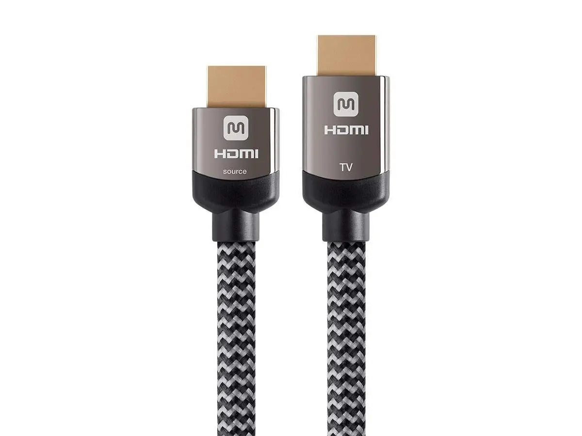 Monoprice Active High Speed HDMI Cable, 4K@60Hz, 18Gbps, HDR, 26AWG, YUV 4:4:4, HDCP 2.2, Braided Jacket, CL3, 25 Feet