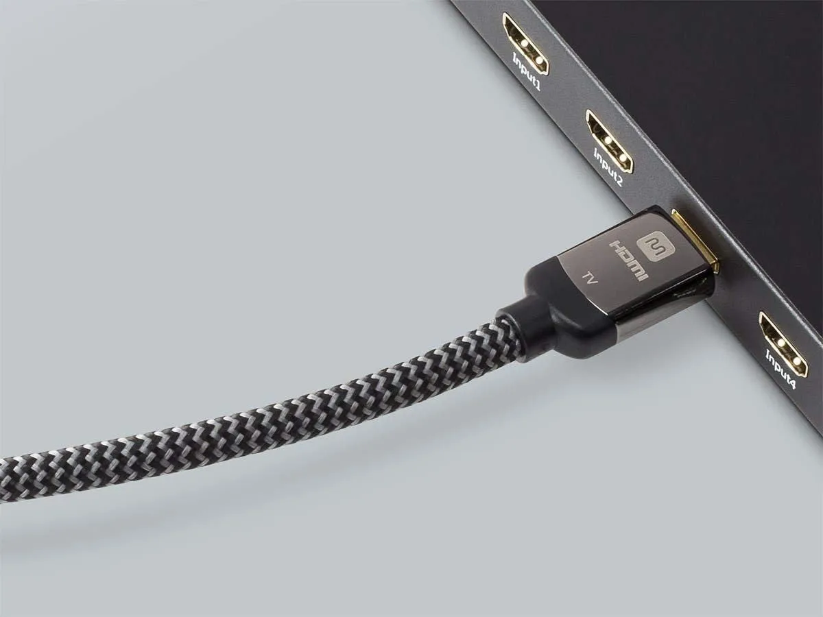 Monoprice Active High Speed HDMI Cable, 4K@60Hz, 18Gbps, HDR, 26AWG, YUV 4:4:4, HDCP 2.2, Braided Jacket, CL3, 25 Feet