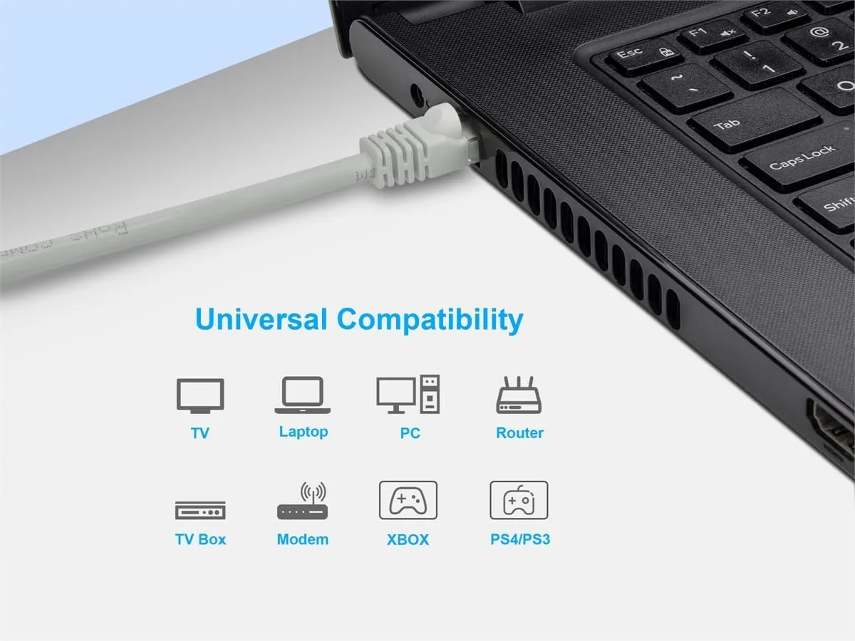 Monoprice Cat6 24AWG UTP Ethernet Patch Cable - Snagless RJ45, 550MHz, Pure Bare Copper