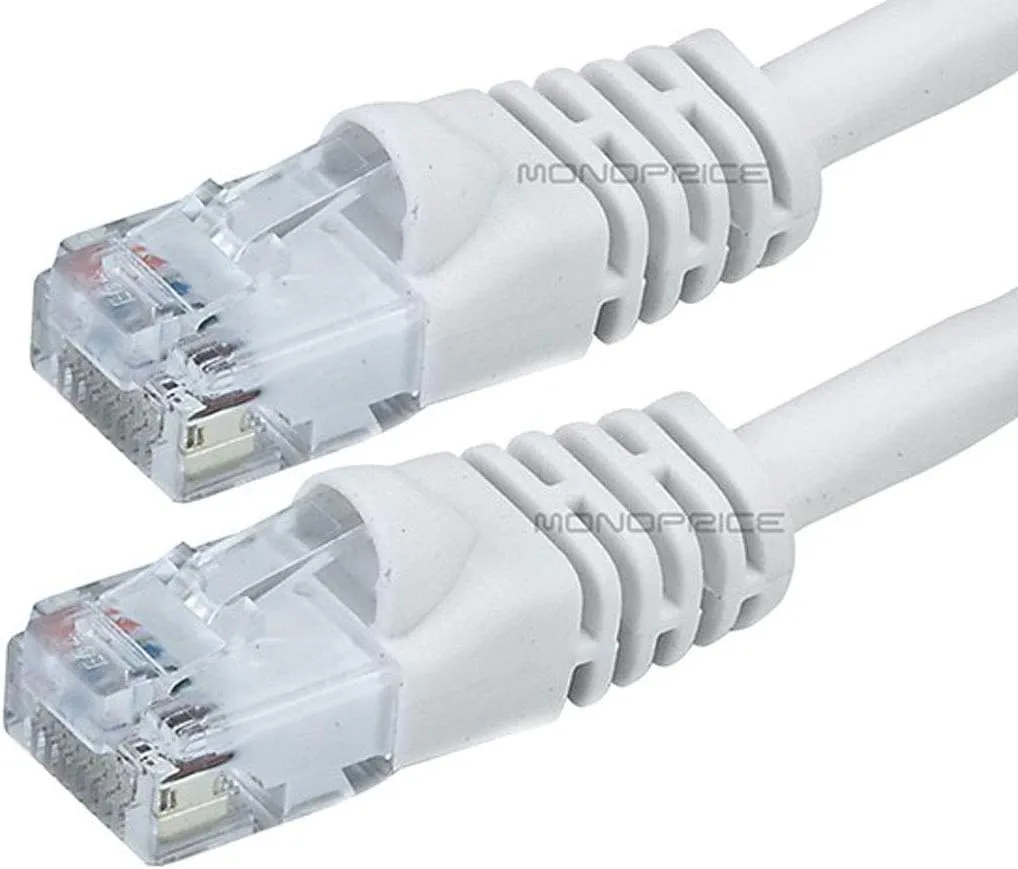 Monoprice 2FT 24AWG Cat6 550MHz UTP Ethernet Bare Copper Network Cable - White