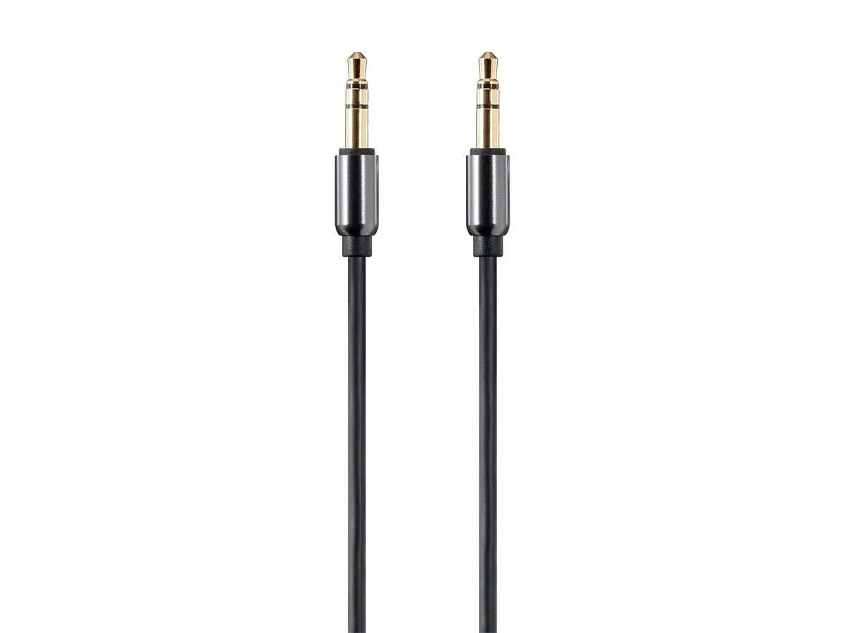 Monoprice Auxiliary Audio Cable - 3.5mm TRS, Gold Plated, 3 Feet, Black - Onyx Series 1 Count (Pack of 1) Cable