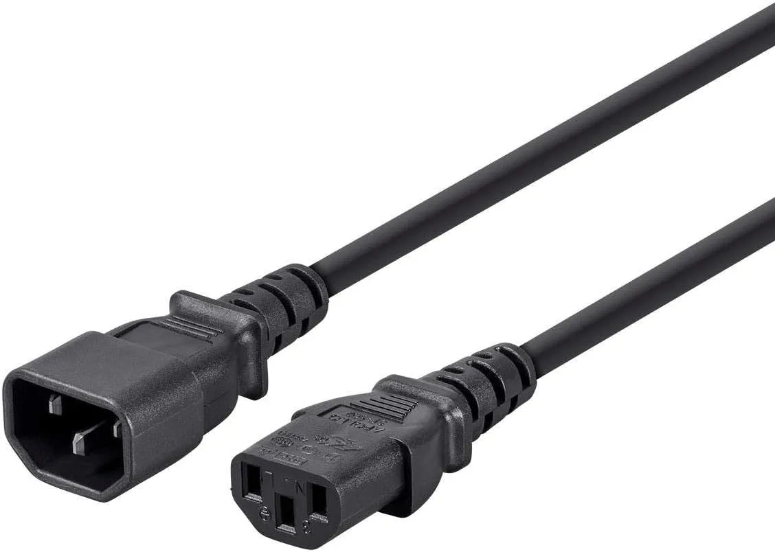 MONOPRICE IEC 60320 C14 to C13 3-Prong Power Extension Cord 125V
