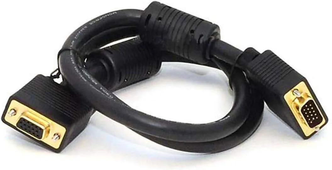 Monoprice SVGA Male-to-Female Monitor Extension Cable with Ferrites