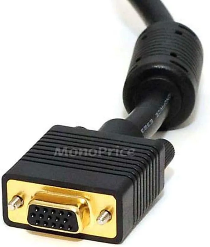 Monoprice SVGA Male-to-Female Monitor Extension Cable with Ferrites