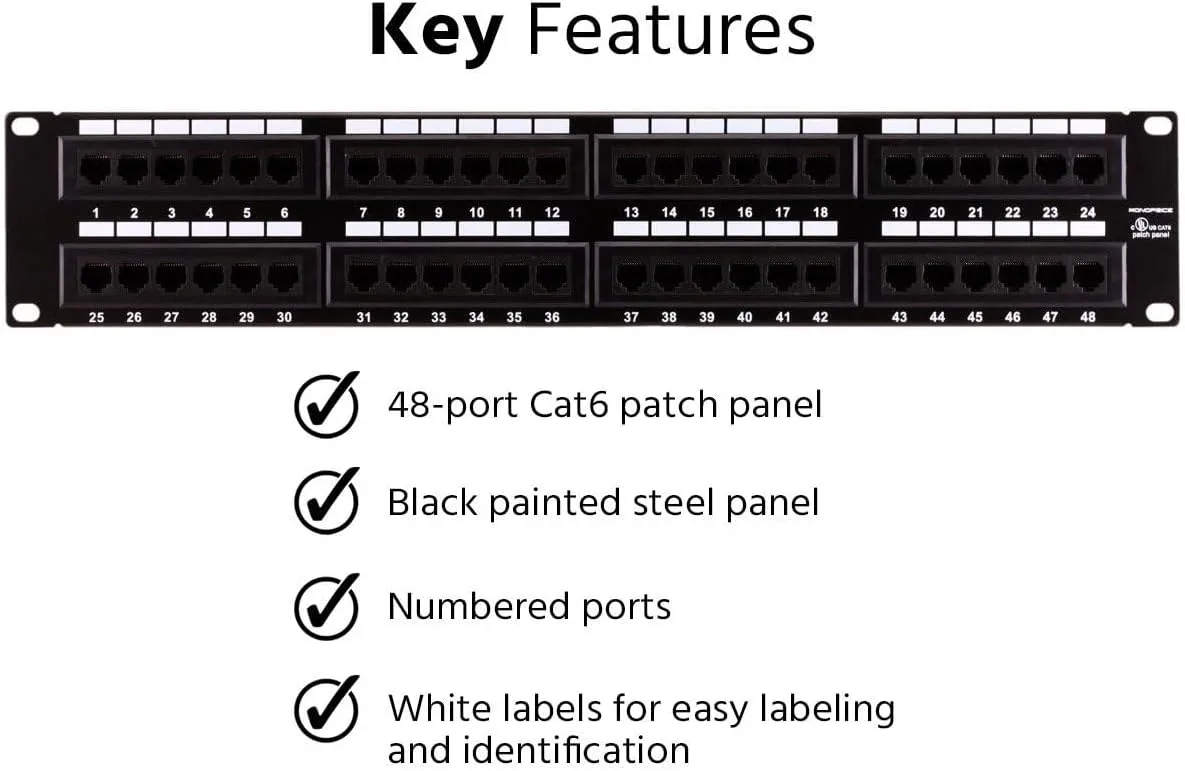 Monoprice Cat6 110-Type Patch Panel (568A/B Compatible)