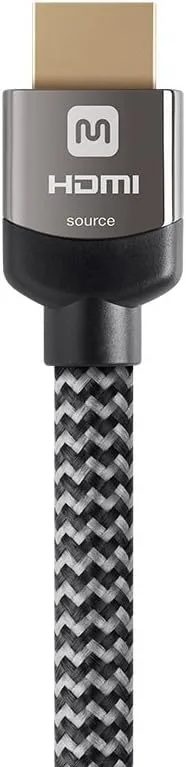 Monoprice 4K High Speed HDMI Cable - Braided - 4K@60Hz, 18Gbps, HDR, CL3 In-Wall Rated, 50ft, Grey