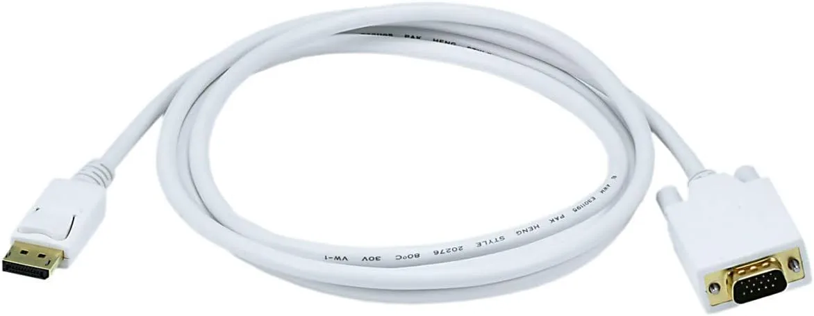 MONOPRICE DisplayPort to VGA Cable with Active Converter, 28AWG, Gold-Plated