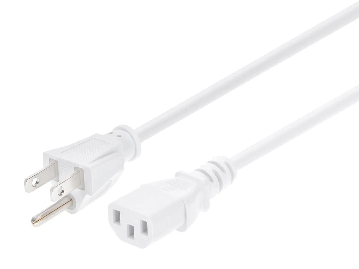 Monoprice Power Cord - NEMA 5-15P to IEC 60320 C13, 18AWG, 10A/1250W, 125V, 3-Prong