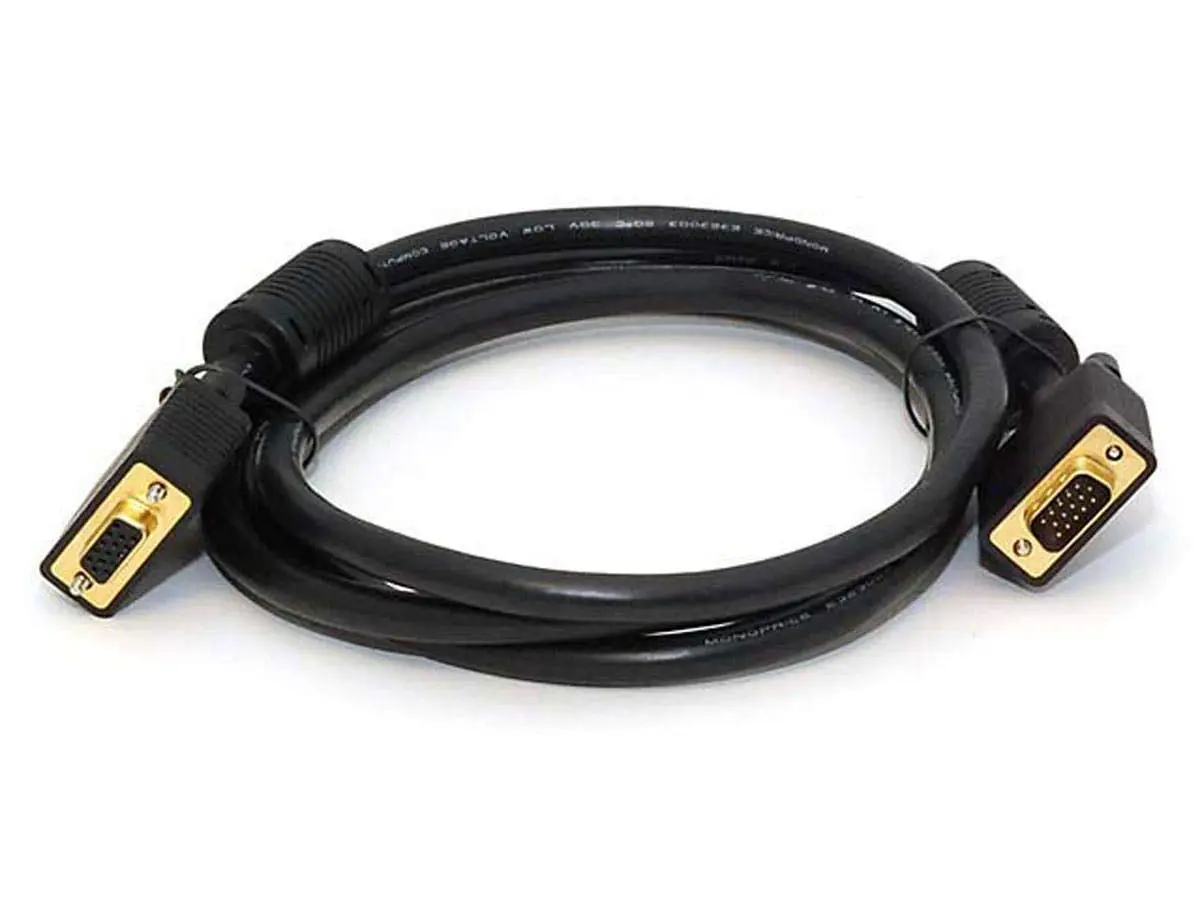 Monoprice SVGA Male-to-Female Monitor Extension Cable with Ferrites