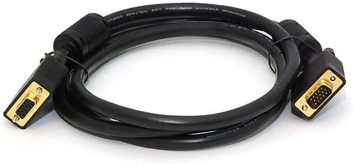 Monoprice SVGA Male-to-Female Monitor Extension Cable with Ferrites