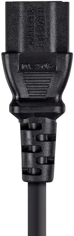 Monoprice Power Cord - 6 Feet - Black | BS 1363 (UK) to IEC 60320 C13, 18AWG, 5A/1250W, 250V, 3-Prong, Fused