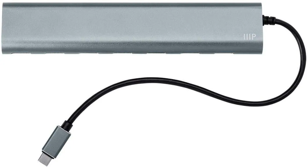 Monoprice 7 Port USB-C Hub - Aluminum, SuperSpeed Transfer Rates, Compatible With Apple MacBook, Google Chromebook & More