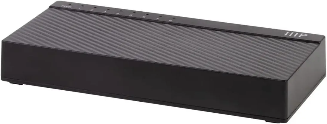 Monoprice 8-Port Fast Ethernet Unmanaged Network Switch - 10/100Mbps, Compact, Desktop or Wall Mount, Plug-N-Play