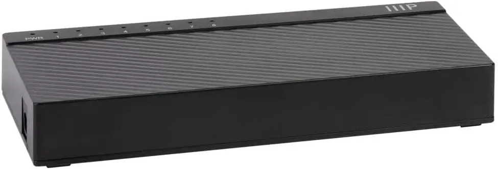 Monoprice 8-Port Fast Ethernet Unmanaged Network Switch - 10/100Mbps, Compact, Desktop or Wall Mount, Plug-N-Play