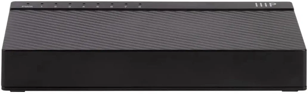 Monoprice 8-Port Fast Ethernet Unmanaged Network Switch - 10/100Mbps, Compact, Desktop or Wall Mount, Plug-N-Play