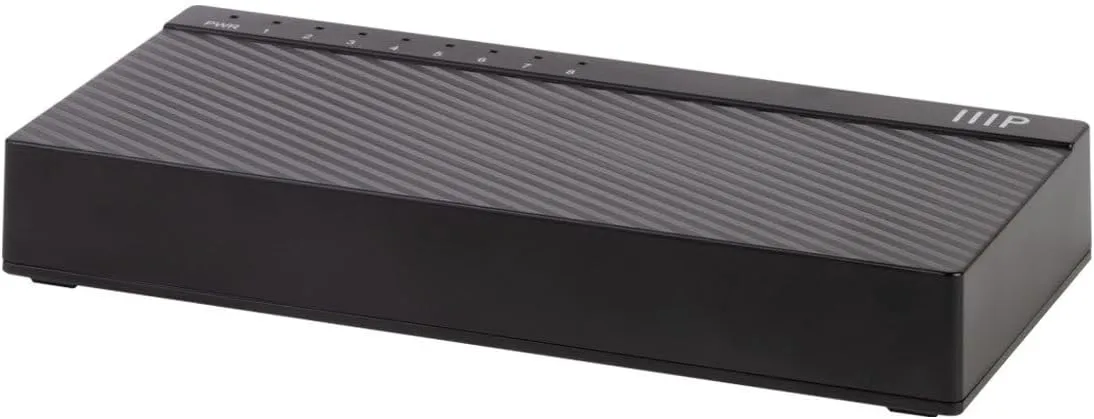Monoprice 8-Port Gigabit Ethernet Unmanaged Desktop Switch - 10/100/1000Mbps, RJ45, IEEE 802.3ab, Plug-n-Play