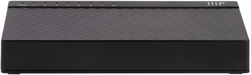Monoprice 8-Port Gigabit Ethernet Unmanaged Desktop Switch - 10/100/1000Mbps, RJ45, IEEE 802.3ab, Plug-n-Play