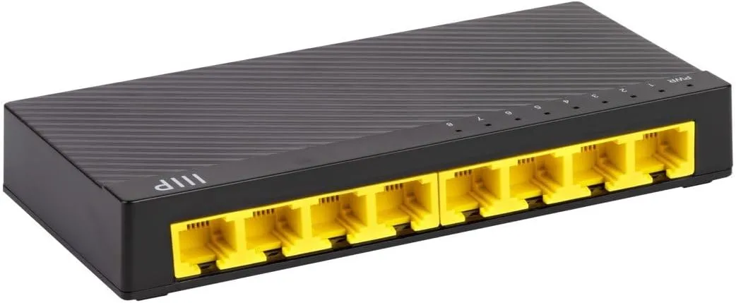 Monoprice 8-Port Gigabit Ethernet Unmanaged Desktop Switch - 10/100/1000Mbps, RJ45, IEEE 802.3ab, Plug-n-Play