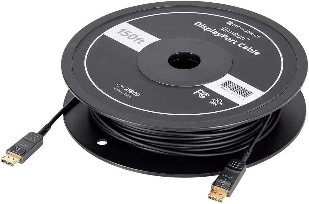 Monoprice 8K DisplayPort 1.3 Cable - 8K@30Hz, 5K@60Hz, 4K@120Hz Resolution, 32.4Gbps Bandwidth, HDR Support