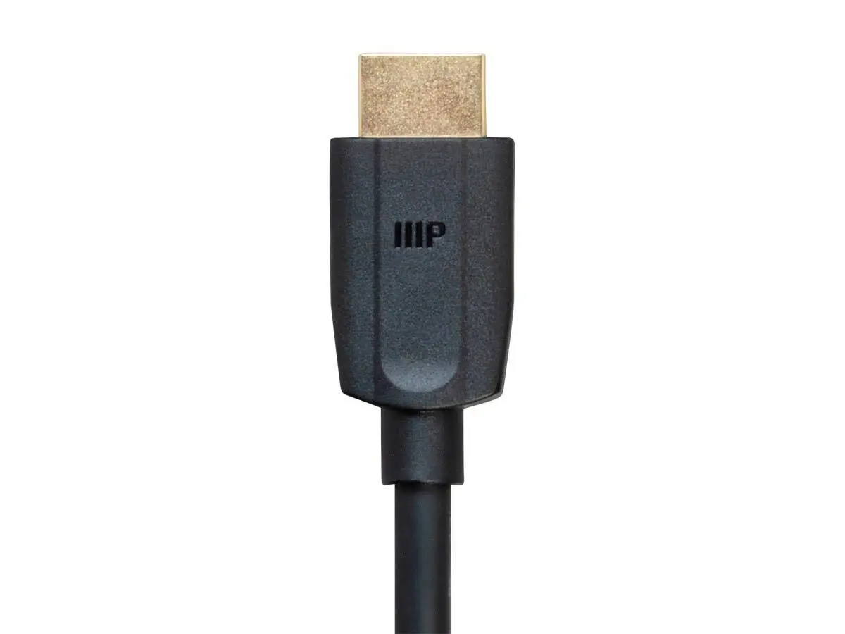 Monoprice 8K Ultra High Speed HDMI Cable - HDMI 2.1, 8K@60Hz, 4K@120Hz, 48Gbps, HDR, VRR, 15ft, Black-Pack of 1