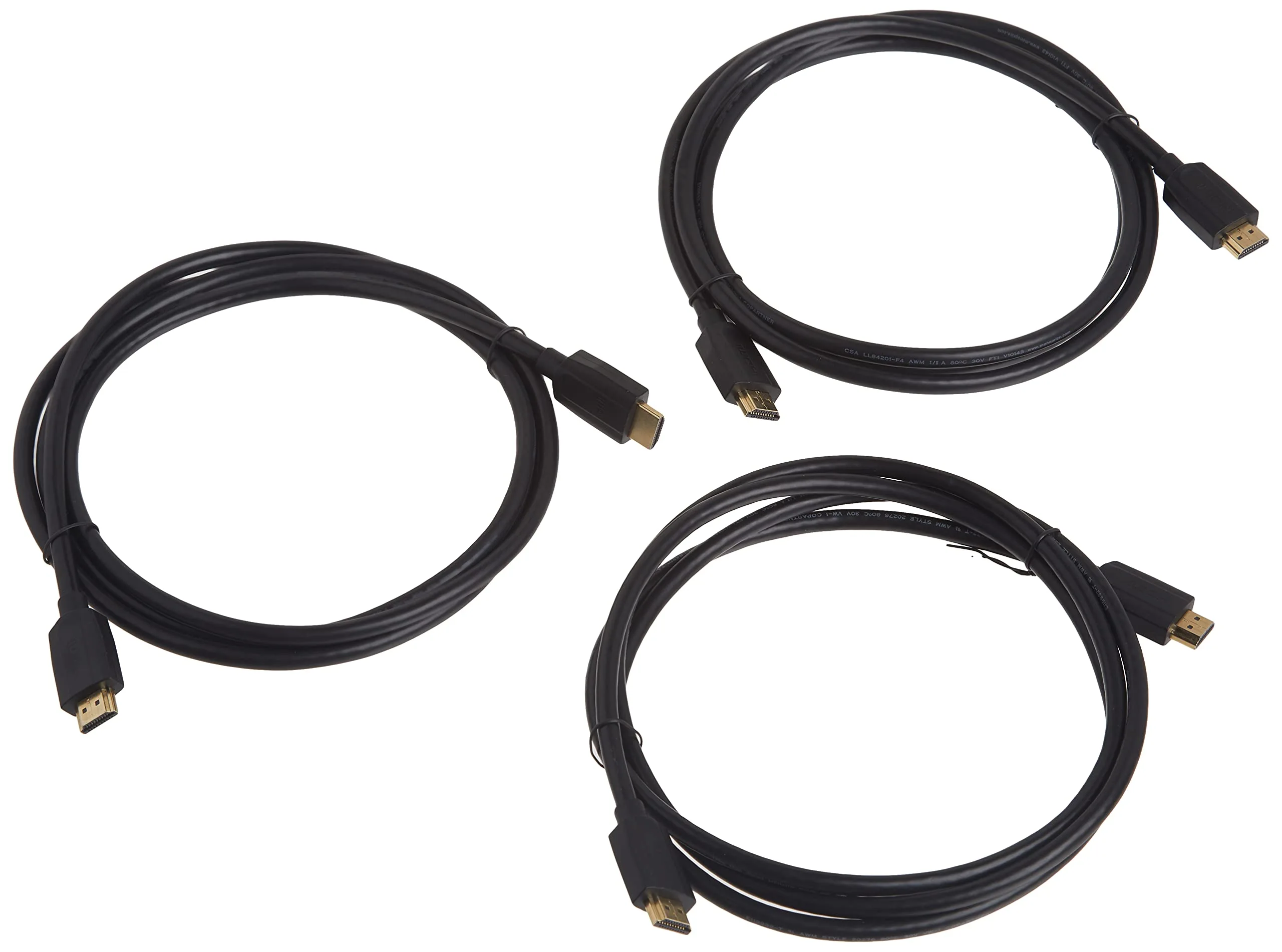 Monoprice 8K Ultra High Speed HDMI Cable - HDMI 2.1, 8K@60Hz, 4K@120Hz, 48Gbps, HDR, VRR, 6ft, Black - 3 pack 3 Pack Cable