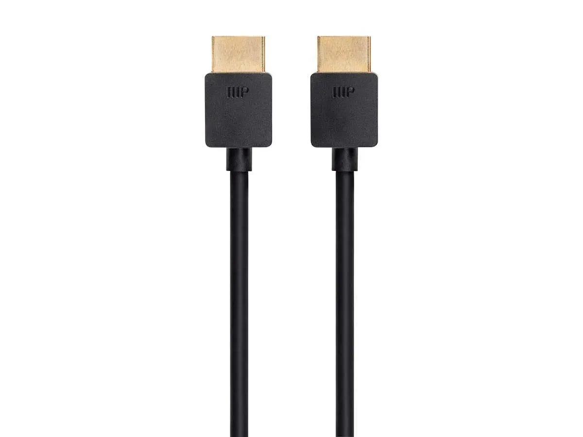 Monoprice 8K Ultra High Speed Slim HDMI Cable - HDMI 2.1, 8K@60Hz, 4K@120Hz, 48Gbps, HDR, VRR, 3ft, Black HDMI Cable 3 Feet