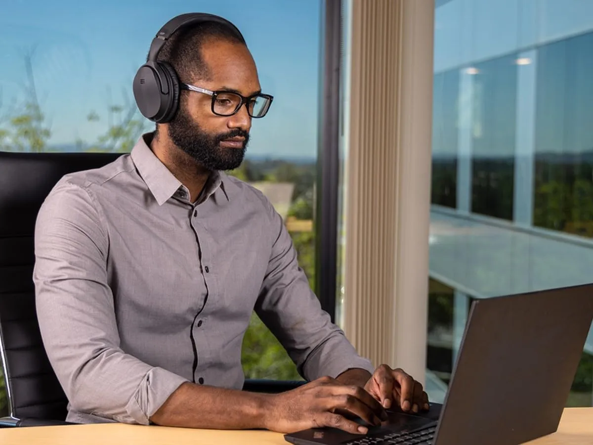 Monoprice Wireless Over Ear Headphones - Active Noise Cancelling (ANC) Bluetooth 5.0, Extended Playtime, Qualcomm aptX Audio