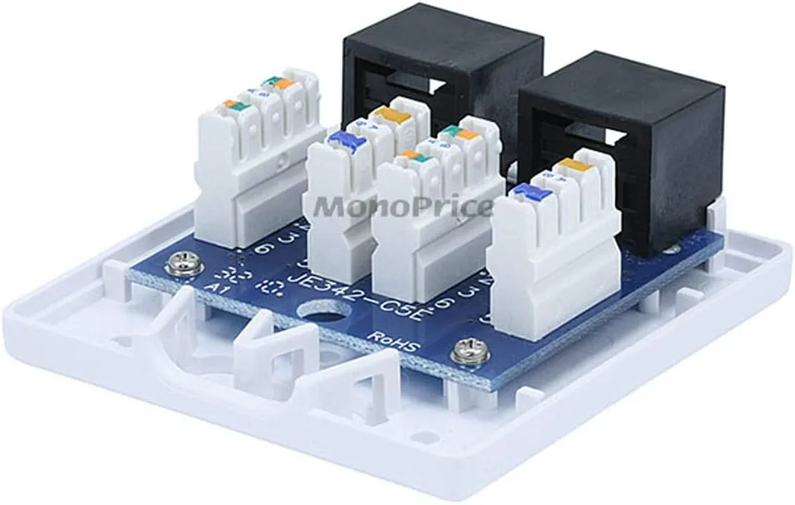 Monoprice Surface Mount Box Cat5e Double (107091) white 1 Count (Pack of 1)