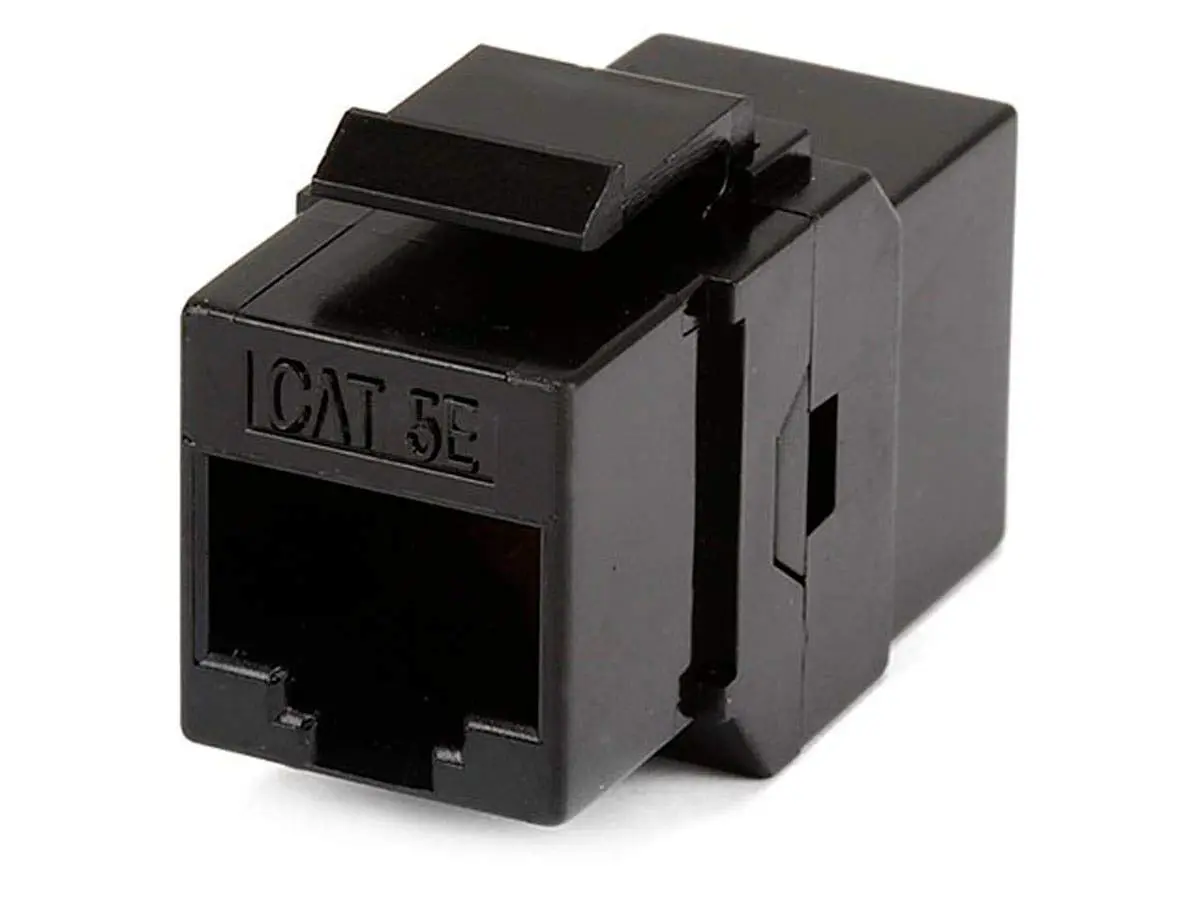 Monoprice Cat5e RJ45 Inline Coupler Keystone Jack, Unshielded, Black