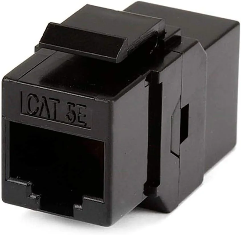 Monoprice Cat5e RJ45 Inline Coupler Keystone Jack, Unshielded, Black