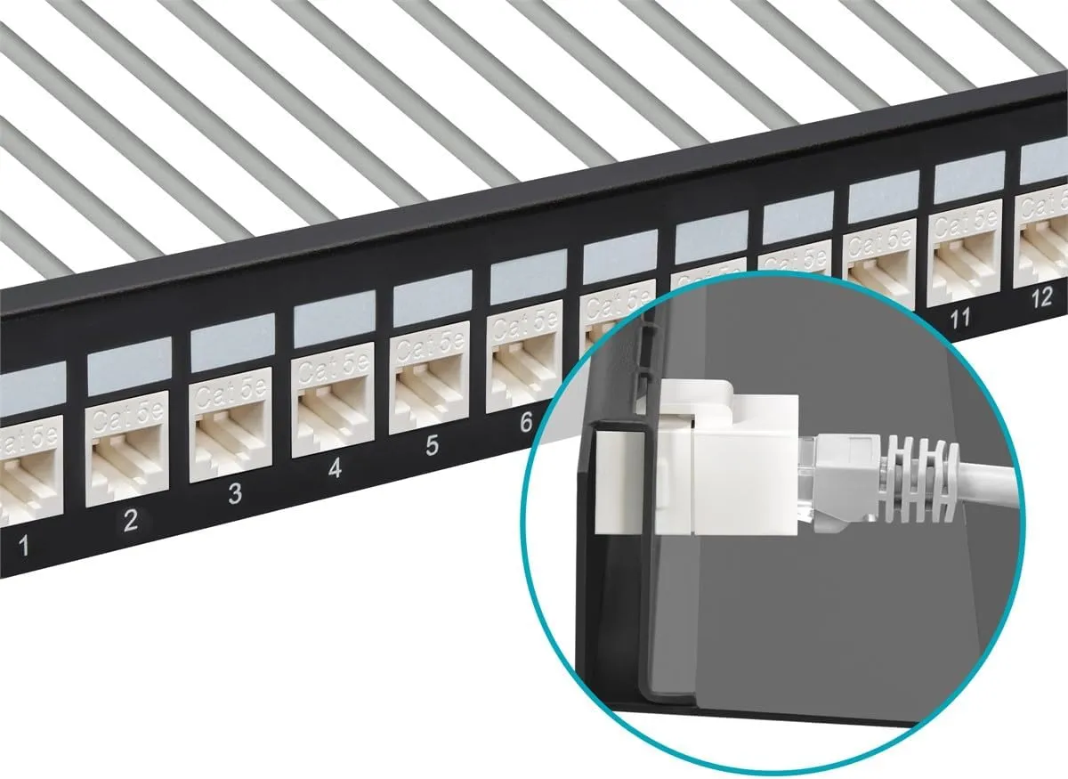 Monoprice Cat5e RJ45 Feedthrough Keystone Jack - Inline Coupler Type, Fits Standard Keystone Devices, Single PCS, White