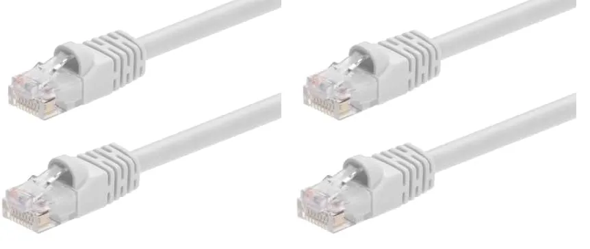 Monoprice 0.5FT 24AWG Cat6 550MHz UTP Ethernet Bare Copper Network Cable - White (Pack of 2) White 1 Count (Pack of 2)