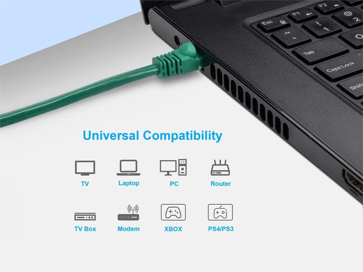 Monoprice Cat6 24AWG UTP Ethernet Patch Cable - Snagless RJ45, 550MHz, Pure Bare Copper