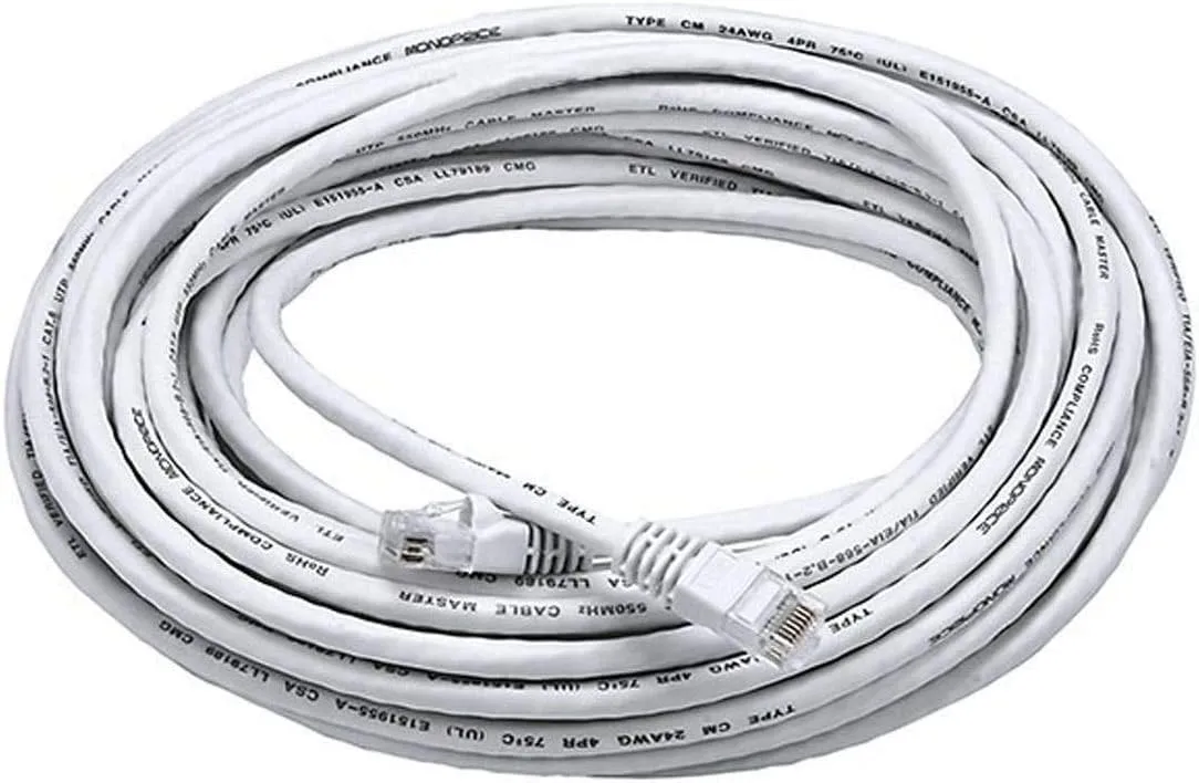 Monoprice 103419 Cat6 Ethernet Patch Cable - Network Internet Cord - RJ45, Stranded, 550Mhz, UTP, Pure Bare Copper Wire