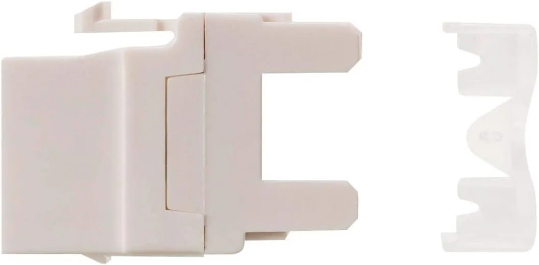 Monoprice Cat6 Punch Down Keystone Jack - Short Body, 180-Degree, 8P8C, for 22-24AWG Solid Wire, White