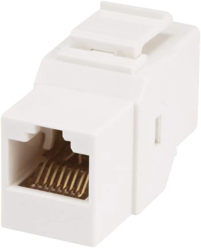 Monoprice 8P8C RJ45 Cat6 Inline Coupler Type Keystone Jack, White