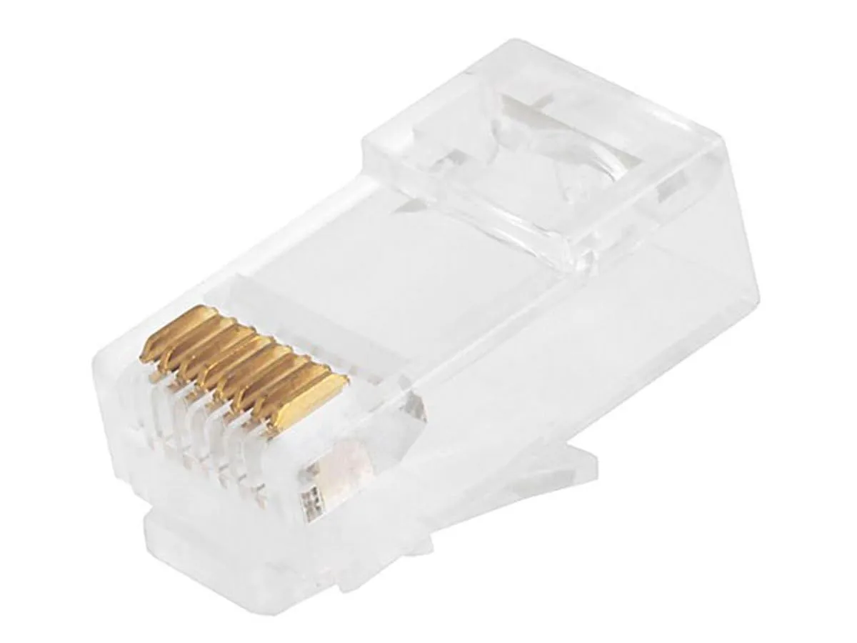 Monoprice Cat6 Plug Solid W/Insert 50U 100pcs/Bag Clear Solid