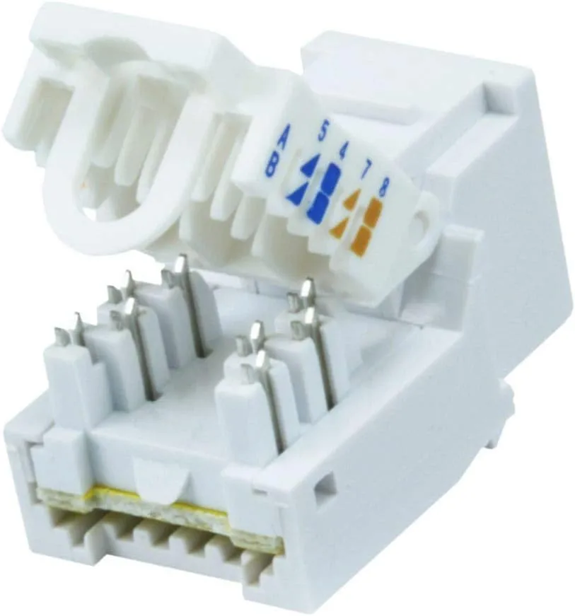 Monoprice Cat6 RJ45 Toolless Keystone Jack - For 22-24AWG Solid Wire, For Use With Wall Plate or Ethernet Panel