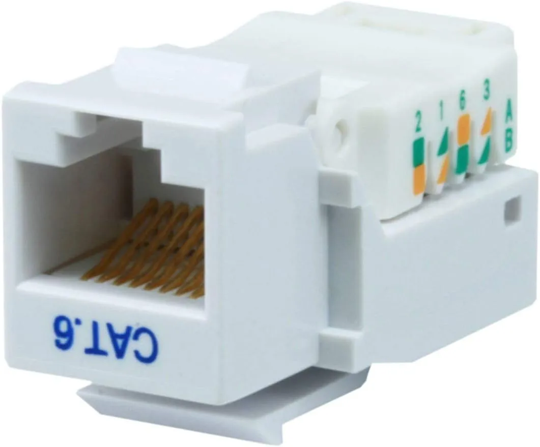 Monoprice Cat6 RJ45 Toolless Keystone Jack - For 22-24AWG Solid Wire, For Use With Wall Plate or Ethernet Panel