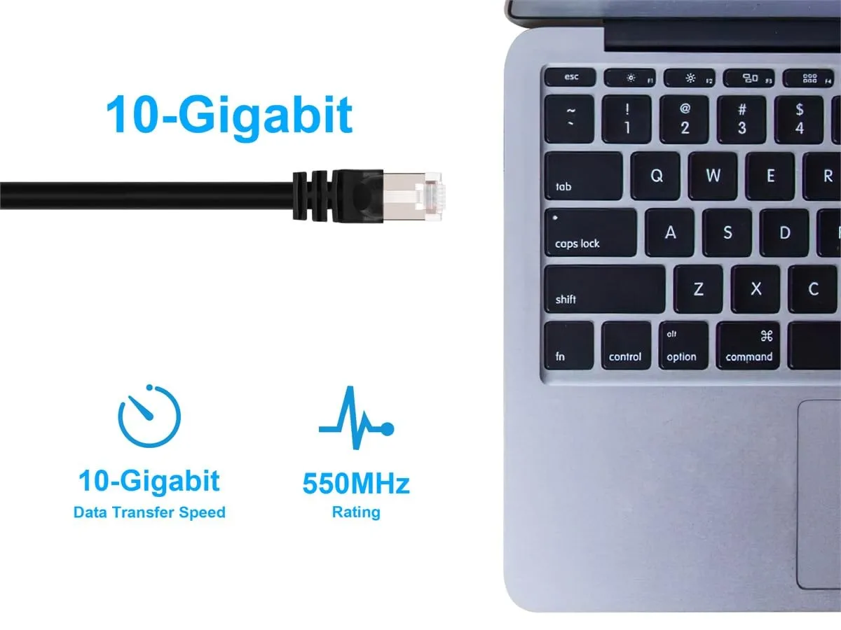Monoprice Cat6A Shielded (S/FTP) Ethernet Patch Cable - 26AWG Pure Bare Copper Snagless RJ45 Fullboot