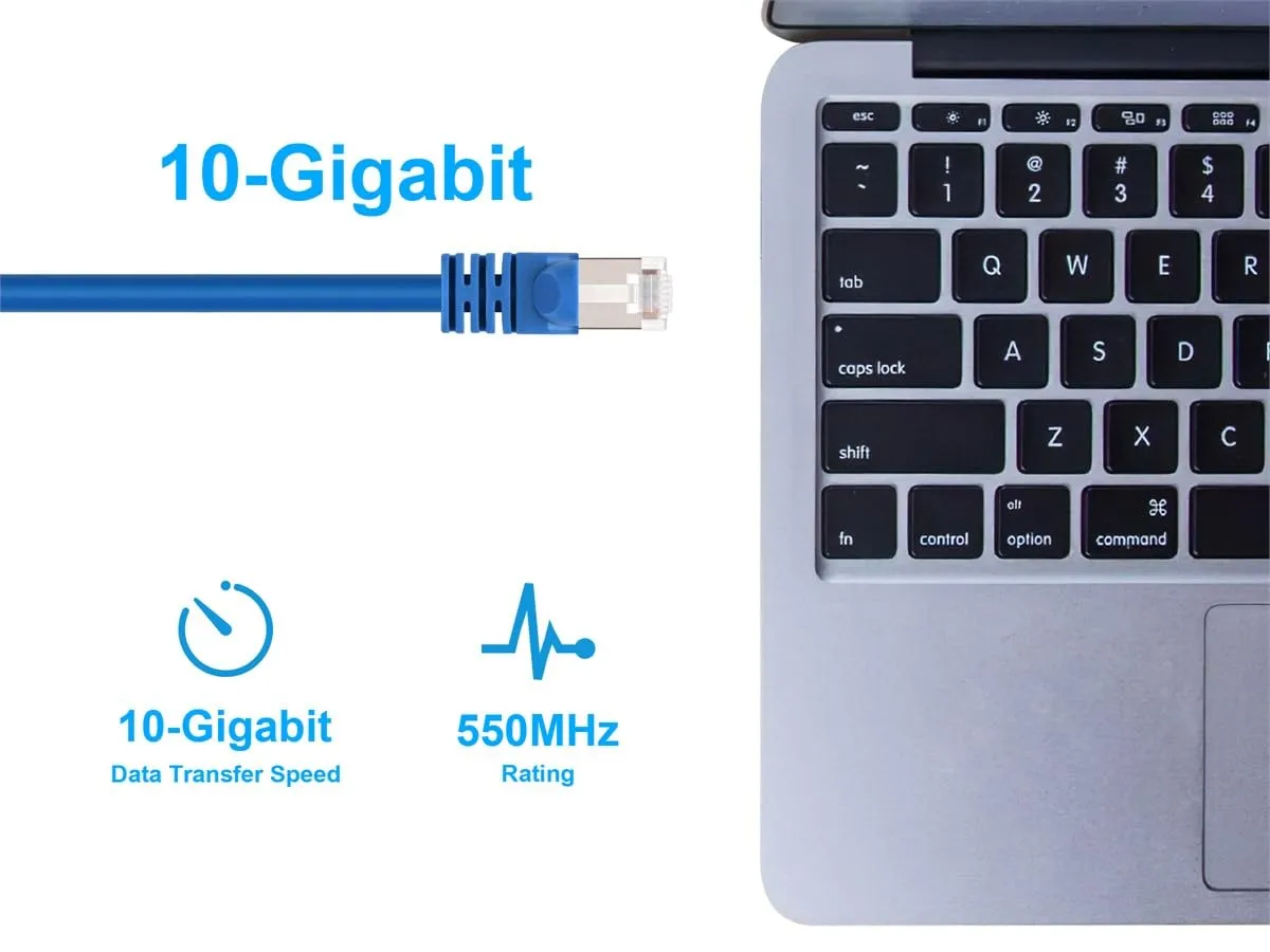 Monoprice Cat6A Shielded (S/FTP) Ethernet Patch Cable - 26AWG Pure Bare Copper Snagless RJ45 Fullboot
