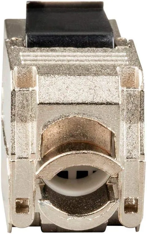 Monoprice Cat6A RJ-45 Keystone - Slim Type, 180-Degree, Shielded, Die Cast, Black - Entegrade Series