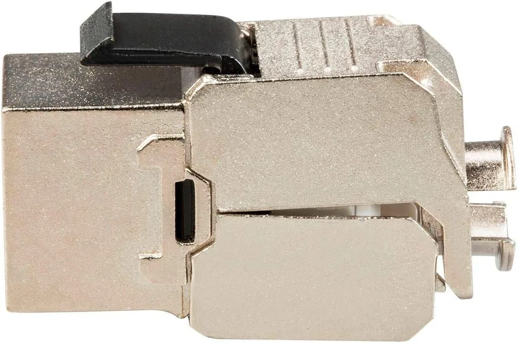 Monoprice Cat6A RJ-45 Keystone - Slim Type, 180-Degree, Shielded, Die Cast, Black - Entegrade Series
