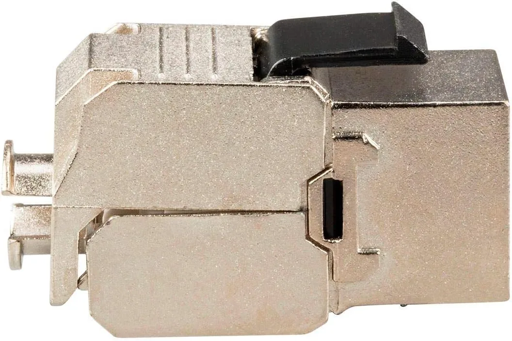 Monoprice Cat6A RJ-45 Keystone - Slim Type, 180-Degree, Shielded, Die Cast, Black - Entegrade Series