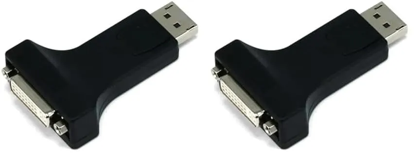 Monoprice DisplayPort Male to DVI-D Female Adapter, Single Link (104827) (Pack of 2) 1 Count (Pack of 2)