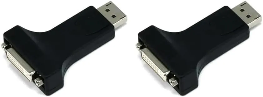 Monoprice DisplayPort Male to DVI-D Female Adapter, Single Link (104827) (Pack of 2) 1 Count (Pack of 2)