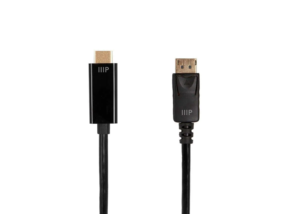 Monoprice DisplayPort to HDTV Cable - 2 Meter (6.6ft) 4K@60Hz - Select Series Black 1 Count (Pack of 1)