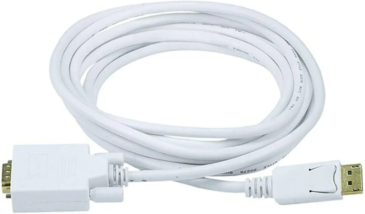 MONOPRICE DisplayPort to VGA Cable with Active Converter, 28AWG, Gold-Plated